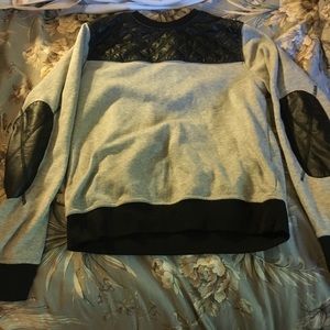 Leather sweater jacket